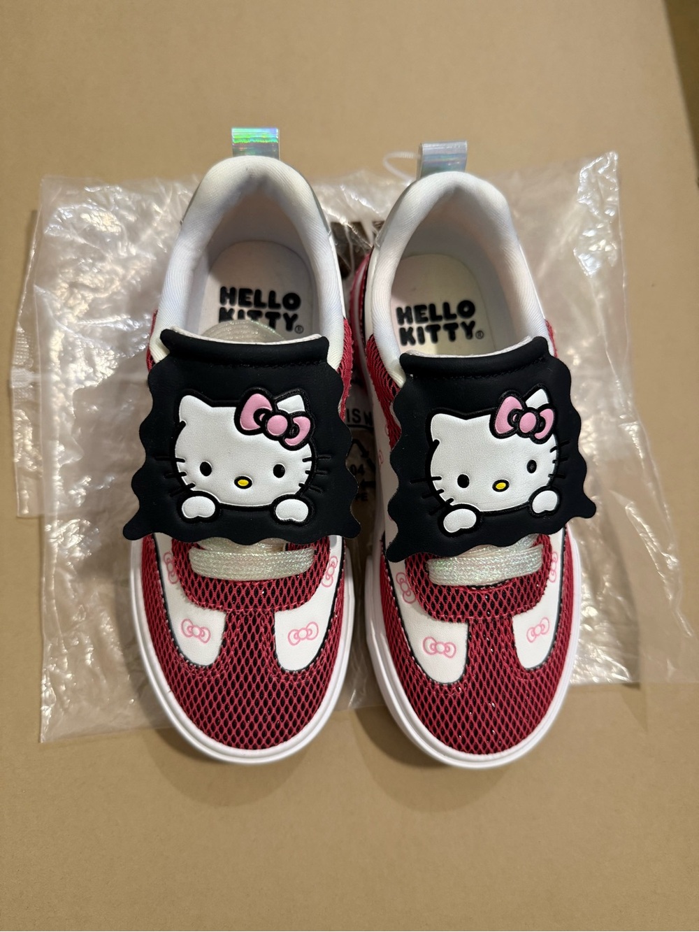 New Ground Up Hello Kitty Red, White & Black Kids Sneakers - little girl size 13